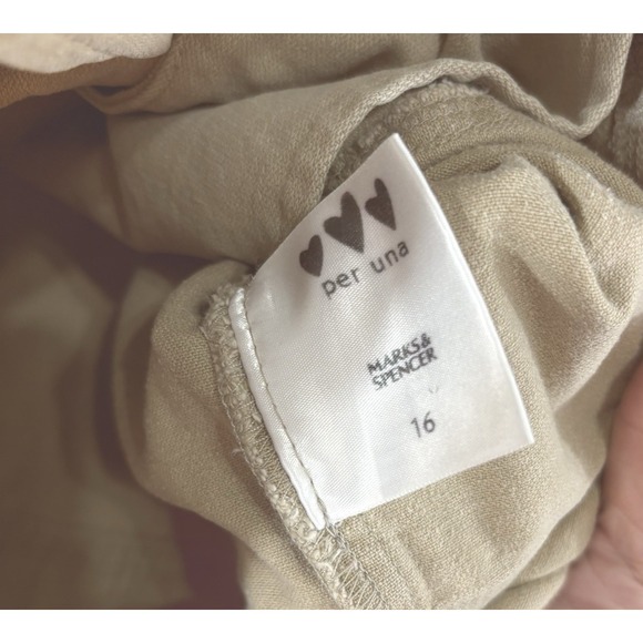 Per Una Denim Jacket Womens Sz 16‎ Khaki Belted Stretch Marks + Spencer NWT - Picture 5 of 9